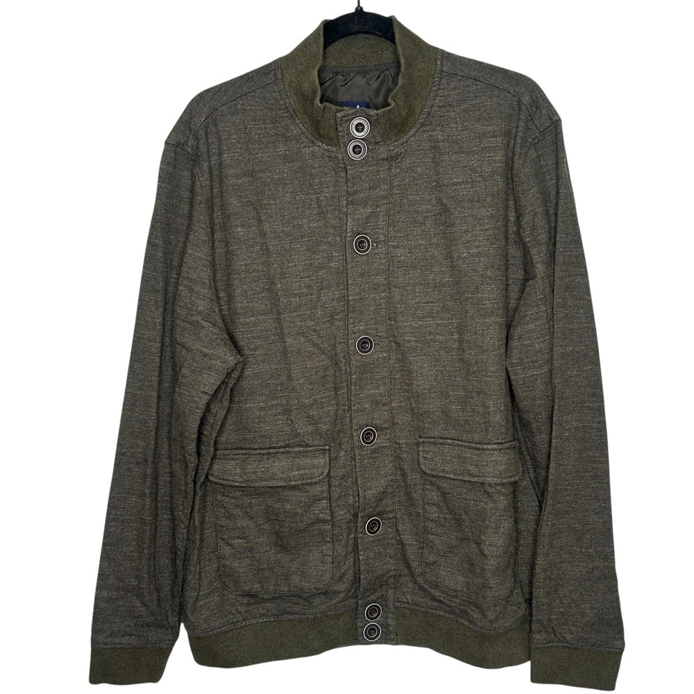 Johnnie O Bronson Bomber Jacket Large Golf Minimalist Wool Blend Outdoors Green